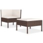 vidaXL 2-tlg. Garten-Lounge-Set mit Auflagen Poly Rattan Braun vidaXL 2-tlg. Garten-Lounge-Set mit Auflagen Poly Rattan Braun