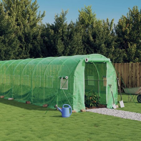 vidaXL Gewächshaus mit Stahlrahmen Grün 40 m² 20x2x2 m