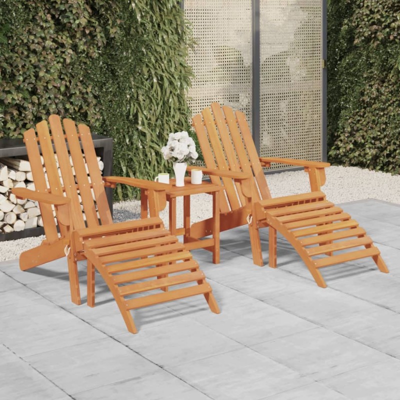 vidaXL Adirondack-Gartenstühle mit Fußteilen 2 Stk. Massivholz Akazie vidaXL Adirondack-Gartenstühle mit Fußteilen 2 Stk. Massivholz Akazie