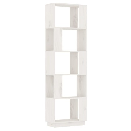vidaXL Bücherregal/Raumteiler Weiß 51x25x163,5 cm Massivholz Kiefer