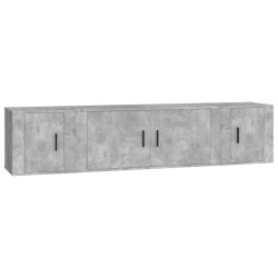 vidaXL 3-tlg. TV-Schrank-Set Betongrau Holzwerkstoff