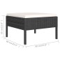2-tlg. Garten-Lounge-Set mit Auflagen Poly Rattan Schwarz 2-tlg. Garten-Lounge-Set mit Auflagen Poly Rattan Schwarz