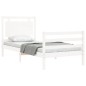 vidaXL Massivholzbett mit Kopfteil Weiß 90x200 cm vidaXL Massivholzbett mit Kopfteil Weiß 90x200 cm