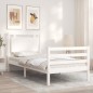 vidaXL Massivholzbett mit Kopfteil Weiß 90x200 cm vidaXL Massivholzbett mit Kopfteil Weiß 90x200 cm