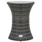 vidaXL Garten-Beistelltisch Trommelform Grau Poly Rattan vidaXL Garten-Beistelltisch Trommelform Grau Poly Rattan