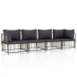 vidaXL 4-tlg. Garten-Lounge-Set mit Kissen Anthrazit Poly Rattan vidaXL 4-tlg. Garten-Lounge-Set mit Kissen Anthrazit Poly Rattan