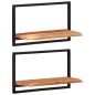 vidaXL Wandregale 2 Stk. 60x25x35 cm Massivholz Akazie und Stahl vidaXL Wandregale 2 Stk. 60x25x35 cm Massivholz Akazie und Stahl