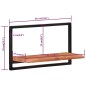 vidaXL Wandregale 2 Stk. 60x25x35 cm Massivholz Akazie und Stahl vidaXL Wandregale 2 Stk. 60x25x35 cm Massivholz Akazie und Stahl