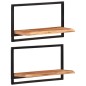 vidaXL Wandregale 2 Stk. 60x25x35 cm Massivholz Akazie und Stahl vidaXL Wandregale 2 Stk. 60x25x35 cm Massivholz Akazie und Stahl
