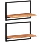 vidaXL Wandregale 2 Stk. 60x25x35 cm Massivholz Akazie und Stahl vidaXL Wandregale 2 Stk. 60x25x35 cm Massivholz Akazie und Stahl