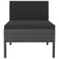 Gartenstühle 3 Stk. mit Auflagen Poly Rattan Schwarz Gartenstühle 3 Stk. mit Auflagen Poly Rattan Schwarz
