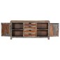 vidaXL Sideboard Grau 160 x 40 x 75 cm Massivholz vidaXL Sideboard Grau 160 x 40 x 75 cm Massivholz