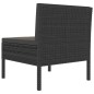 Gartenstühle 3 Stk. mit Auflagen Poly Rattan Schwarz Gartenstühle 3 Stk. mit Auflagen Poly Rattan Schwarz