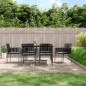 vidaXL 7-tlg. Garten-Essgruppe mit Kissen Schwarz Poly Rattan & Stahl vidaXL 7-tlg. Garten-Essgruppe mit Kissen Schwarz Poly Rattan & Stahl