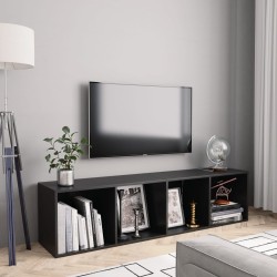 vidaXL Bücherregal/TV-Schrank Schwarz 143×30×36 cm