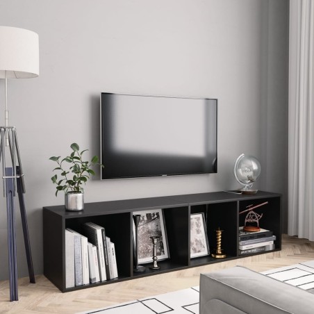 vidaXL Bücherregal/TV-Schrank Schwarz 143×30×36 cm