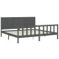 vidaXL Massivholzbett mit Kopfteil Grau 200x200 cm vidaXL Massivholzbett mit Kopfteil Grau 200x200 cm