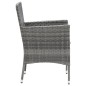 Garten-Essstühle 4 Stk. Poly Rattan Grau Garten-Essstühle 4 Stk. Poly Rattan Grau