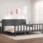 vidaXL Massivholzbett mit Kopfteil Grau 200x200 cm vidaXL Massivholzbett mit Kopfteil Grau 200x200 cm