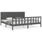 vidaXL Massivholzbett mit Kopfteil Grau 200x200 cm vidaXL Massivholzbett mit Kopfteil Grau 200x200 cm