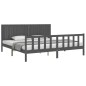 vidaXL Massivholzbett mit Kopfteil Grau 200x200 cm vidaXL Massivholzbett mit Kopfteil Grau 200x200 cm