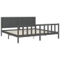 vidaXL Massivholzbett mit Kopfteil Grau 200x200 cm vidaXL Massivholzbett mit Kopfteil Grau 200x200 cm