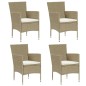 Garten-Essstühle 4 Stk. Poly Rattan Beige Garten-Essstühle 4 Stk. Poly Rattan Beige