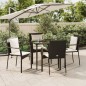 vidaXL 5-tlg. Garten-Essgruppe mit Kissen Schwarz Poly Rattan vidaXL 5-tlg. Garten-Essgruppe mit Kissen Schwarz Poly Rattan