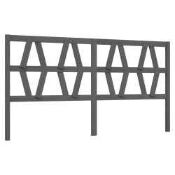 vidaXL Kopfteil Grau 206x4x100 cm Massivholz Kiefer