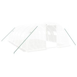 vidaXL Gewächshaus mit Stahlrahmen Weiß 24 m² 6x4x2 m