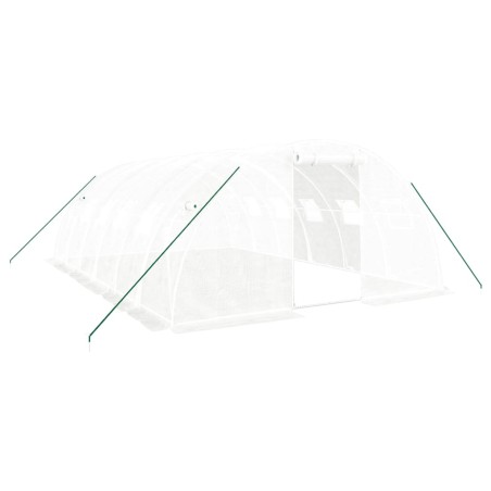 vidaXL Gewächshaus mit Stahlrahmen Weiß 24 m² 6x4x2 m