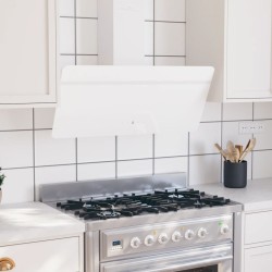 vidaXL Dunstabzugshaube 90 cm Stahl und Hartglas Weiß
