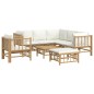 vidaXL 8-tlg. Garten-Lounge-Set mit Cremeweißen Kissen Bambus vidaXL 8-tlg. Garten-Lounge-Set mit Cremeweißen Kissen Bambus