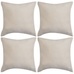 vidaXL Kissenbezüge 4 Stk. 40x40 cm Polyester Kunstleder Beige
