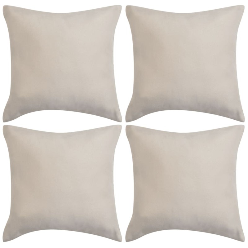 vidaXL Kissenbezüge 4 Stk. 40x40 cm Polyester Kunstleder Beige vidaXL Kissenbezüge 4 Stk. 40x40 cm Polyester Kunstleder Beige