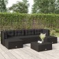 vidaXL 6-tlg. Garten-Lounge-Set mit Kissen Schwarz Poly Rattan vidaXL 6-tlg. Garten-Lounge-Set mit Kissen Schwarz Poly Rattan