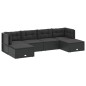 vidaXL 6-tlg. Garten-Lounge-Set mit Kissen Schwarz Poly Rattan vidaXL 6-tlg. Garten-Lounge-Set mit Kissen Schwarz Poly Rattan