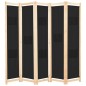 vidaXL 5-teiliger Raumteiler Schwarz 200 x 170 x 4 cm Stoff vidaXL 5-teiliger Raumteiler Schwarz 200 x 170 x 4 cm Stoff