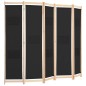 vidaXL 5-teiliger Raumteiler Schwarz 200 x 170 x 4 cm Stoff vidaXL 5-teiliger Raumteiler Schwarz 200 x 170 x 4 cm Stoff
