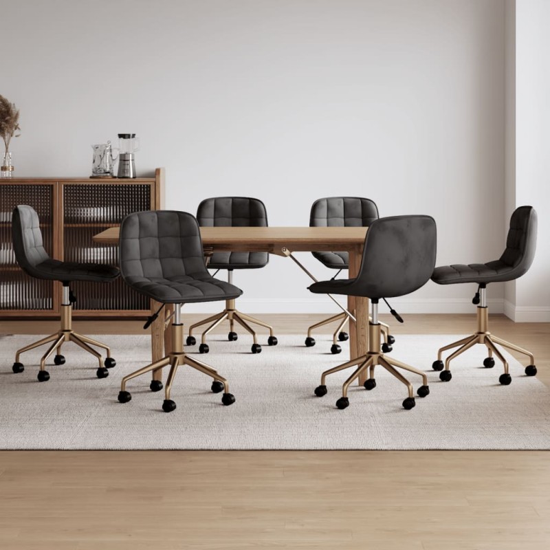 vidaXL Esszimmerstühle 6 Stk. Drehbar Dunkelgrau Samt vidaXL Esszimmerstühle 6 Stk. Drehbar Dunkelgrau Samt