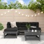 vidaXL 5-tlg. Garten-Lounge-Set mit Kissen Grau Massivholz vidaXL 5-tlg. Garten-Lounge-Set mit Kissen Grau Massivholz