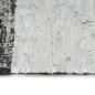 vidaXL Handgewebter Chindi-Teppich Leder 190x280 cm Hellgrau Schwarz vidaXL Handgewebter Chindi-Teppich Leder 190x280 cm Hellgrau Schwarz