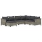vidaXL 7-tlg. Garten-Lounge-Set mit Kissen Grau Poly Rattan vidaXL 7-tlg. Garten-Lounge-Set mit Kissen Grau Poly Rattan