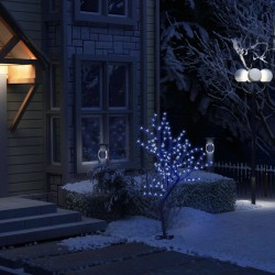 vidaXL Weihnachtsbaum 128 LEDs Blaues Licht Kirschblüten 120 cm