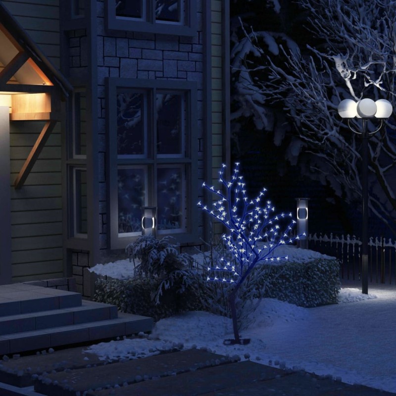 vidaXL Weihnachtsbaum 128 LEDs Blaues Licht Kirschblüten 120 cm vidaXL Weihnachtsbaum 128 LEDs Blaues Licht Kirschblüten 120 cm