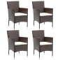 Garten-Essstühle 4 Stk. Poly Rattan Braun Garten-Essstühle 4 Stk. Poly Rattan Braun