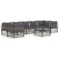 vidaXL 8-tlg. Garten-Lounge-Set mit Kissen Anthrazit Poly Rattan vidaXL 8-tlg. Garten-Lounge-Set mit Kissen Anthrazit Poly Rattan