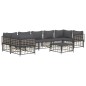 vidaXL 8-tlg. Garten-Lounge-Set mit Kissen Anthrazit Poly Rattan vidaXL 8-tlg. Garten-Lounge-Set mit Kissen Anthrazit Poly Rattan