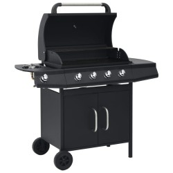 Gasgrill 4+1 Brenner Schwarz Stahl