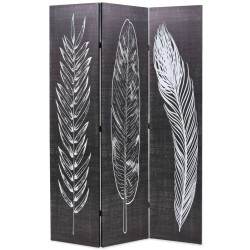 vidaXL Raumteiler klappbar 120 x 170 cm Federn Schwarz-Weiß